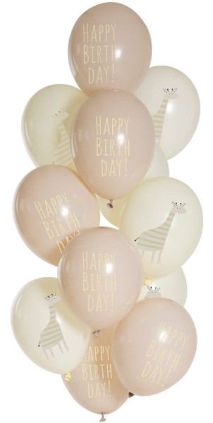 12 giraffe birthday balloons 33cm