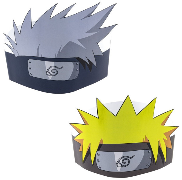 8 Naruto Stirnbänder aus Papier