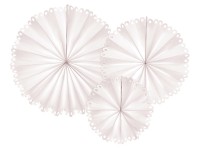 Preview: 3 paper rosettes Amelia ivory