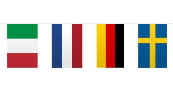 Europaflaggor vimpelkedja 10m