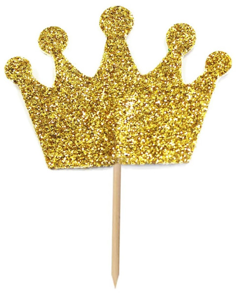12 party picks glittery gold crown