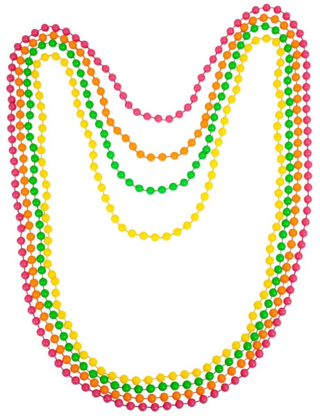 Colliers de perles colorées, lot de 4