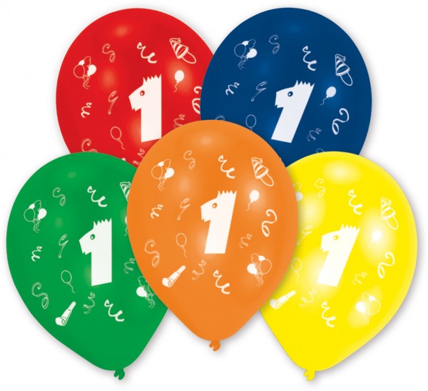 10 Luftballons Zahl 1 Bunt 25 cm