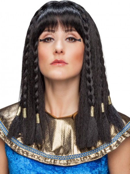 Peluca de reina Cleopatra para mujer