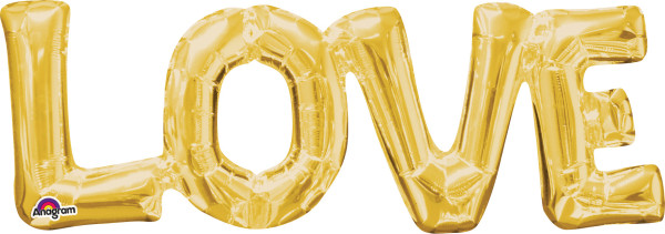 Foil balloon lettering Love gold 63 x 22cm