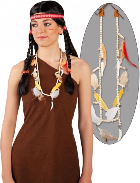 Schöne Feder Indianer Halskette