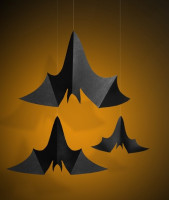 Preview: 3 Creepy Bat Hanging Decorations