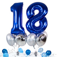 Vorschau: 10 Heliumballons in der Box Blau 18