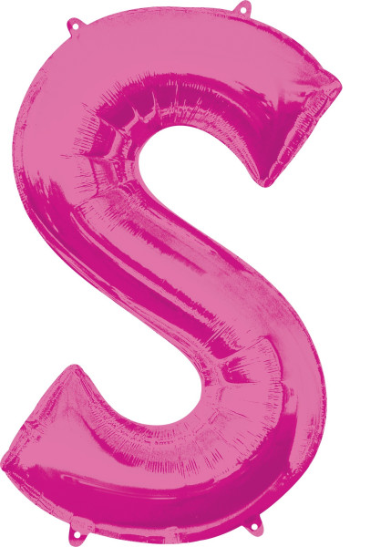 Foil balloon letter S pink XL 88cm