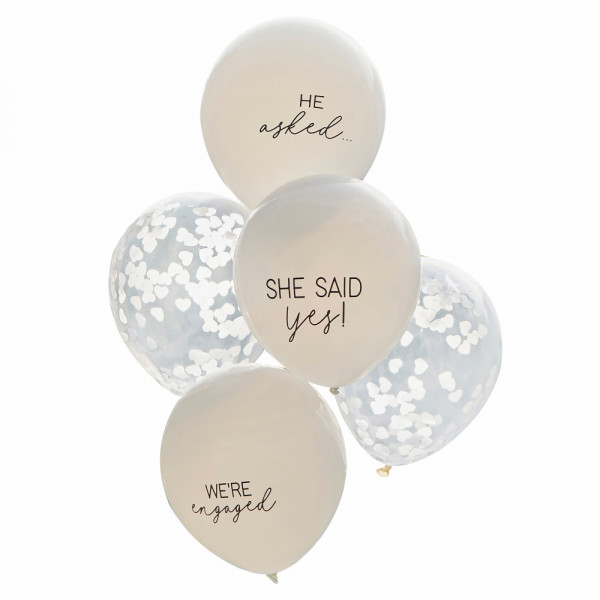 5 engagement latex balloons 30cm
