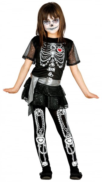 Klein skelet kind kostuum