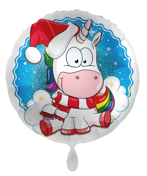 Julen enhjørning folie ballon 45cm