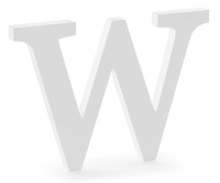 Houten letter W wit 26,5 x 19 cm