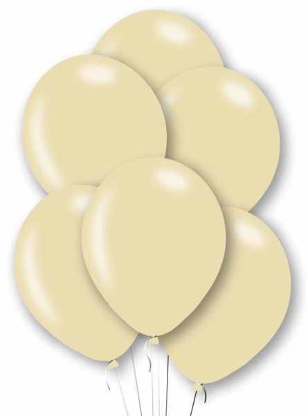 10 perłowych balonów lateksowych w kolorze kości słoniowej 27,5 cm