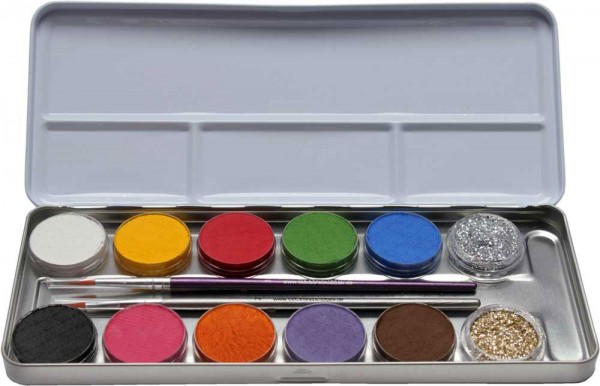 12 kombinationer professionell aqua make-up palett