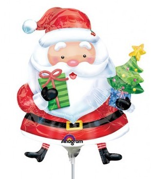 Stabballon Santa mit Baum und Geschenk 2