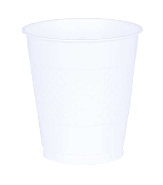 20 vasos de plástico Mila blanco 355ml