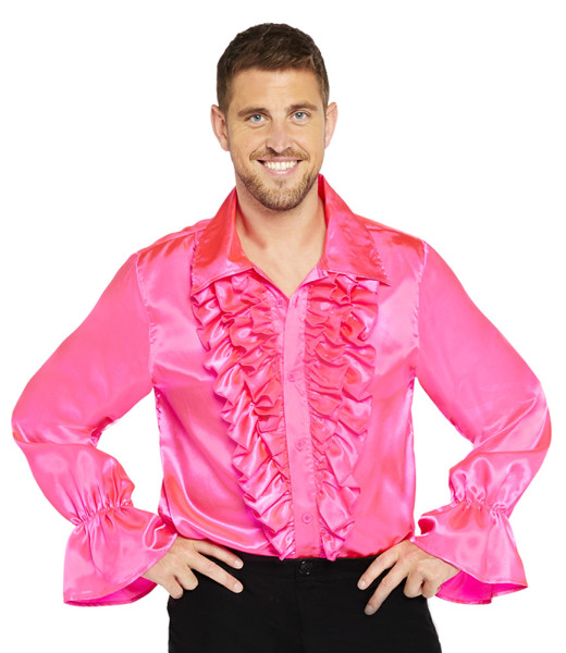 Chemise à volants rose pour homme