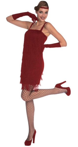 Costume da donna rosso degli anni '20 Suzy