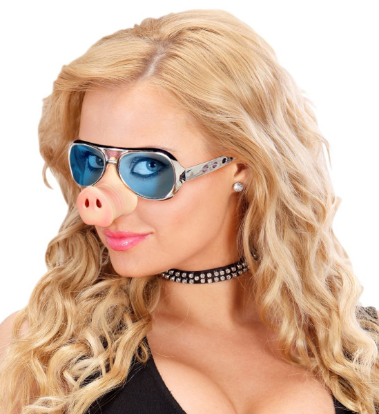 Aviator goggles with pig nose
