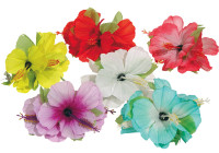 Preview: 6 Hawaii hair clips hibiscus flower