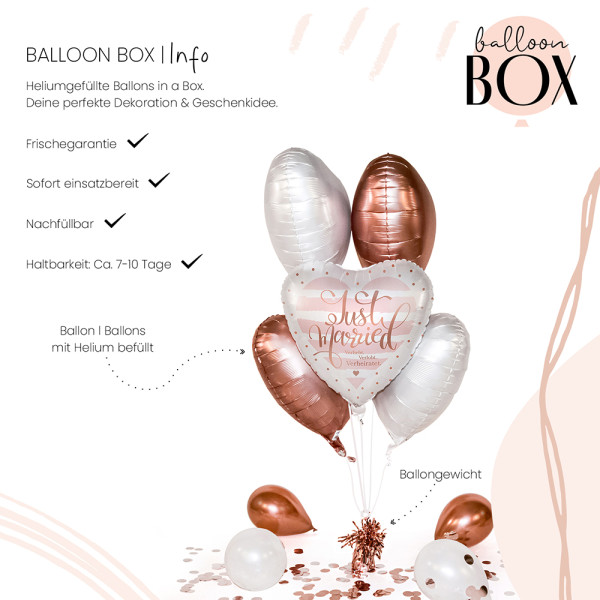 Heliumballon in der Box Verliebt Verlobt Verheiratet 3