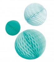 3 Shiny Acqua honeycomb balls
