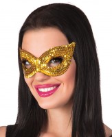 Oversigt: Sequin Glamour øjenmaske guld