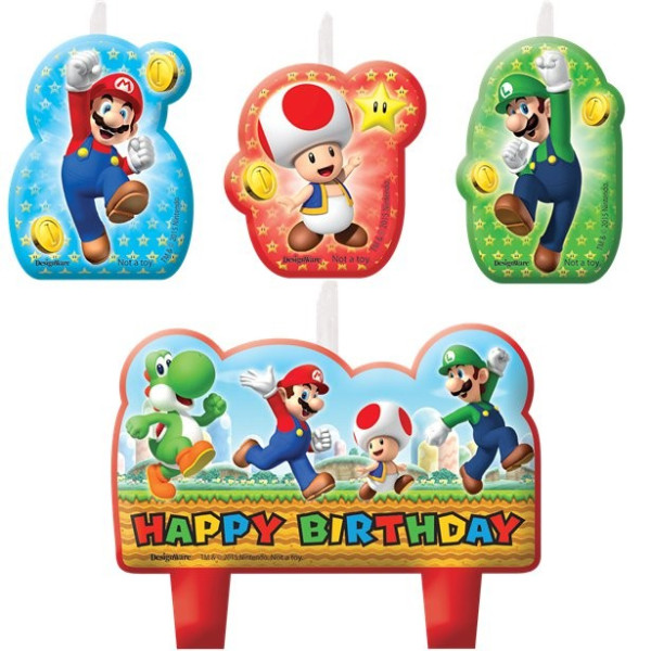4 Super Mario World Taartkaarsen