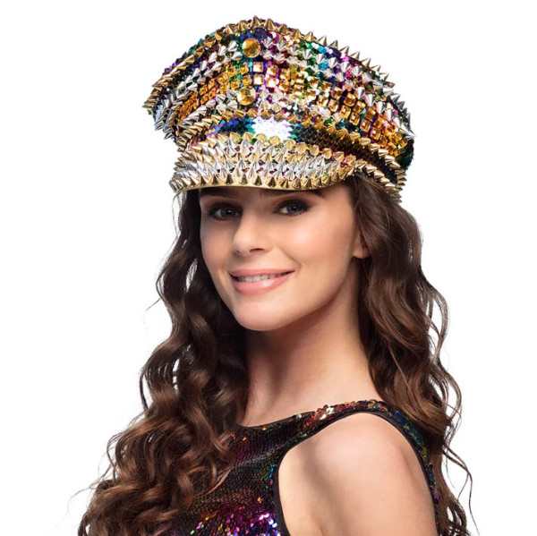 Sombrero brillante de fiesta arcoíris