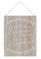 Boho Flowers Confetti here wooden sign