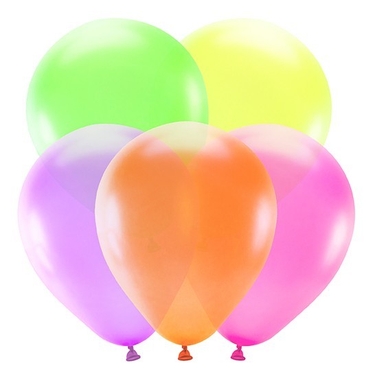 5 Neon Latexballons Partyfun 25cm