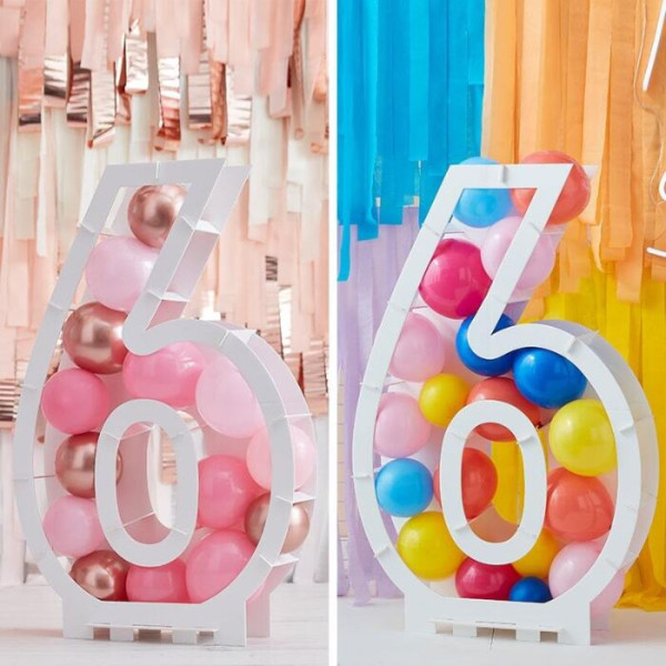 Inflatable number 6 balloon stand
