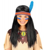 Preview: Indian child wig with headdress