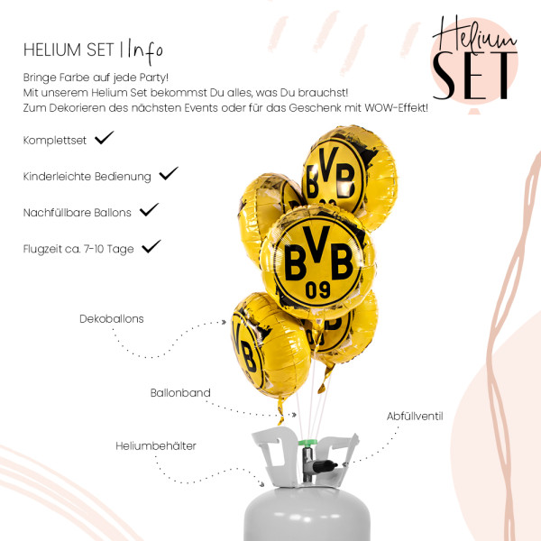 Borussia Dortmund Ballonbouquet-Set mit Heliumbehälter 3