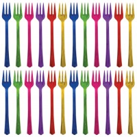 20 colorful cake forks Magical Rainbow 10.4cm