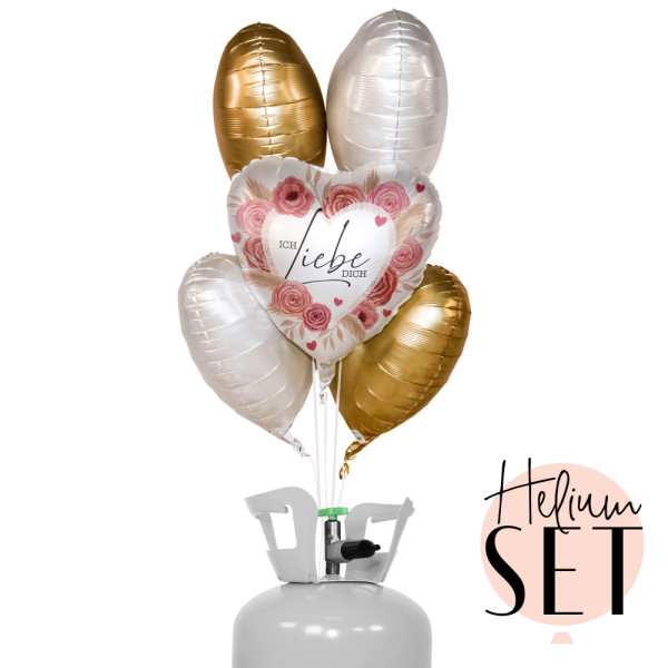 Full of Love Ballonbouquet-Set mit Heliumbehälter