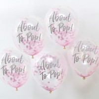 5 Oh Baby confetti balloons pink 30cm