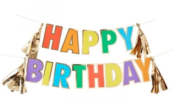 Guirlande arc-en-ciel joyeux anniversaire 3m
