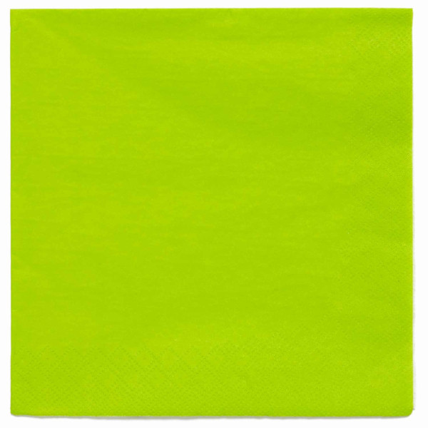 20 serviettes écologiques vert lime 33 cm