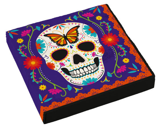 16 Day of the Dead napkins 33cm