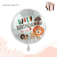 Vorschau: Wild Birthday Ballonbouquet-Set mit Heliumbehälter