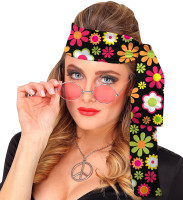 Vista previa: Diadema hippie flower power de colores