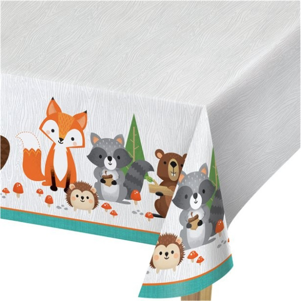 Forest animal party tablecloth 2.6 x 1.4m