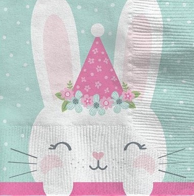 16 party bunny napkins 13cm