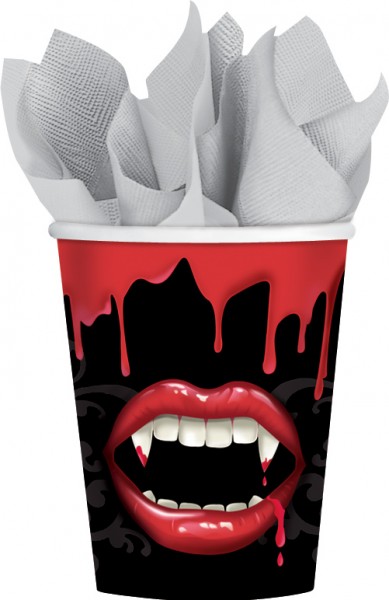 8 vampire dinner paper cups 266ml