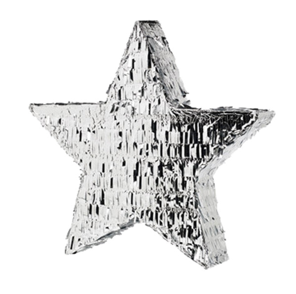 Silberne Sternen-Piñata Deluxe 48cm