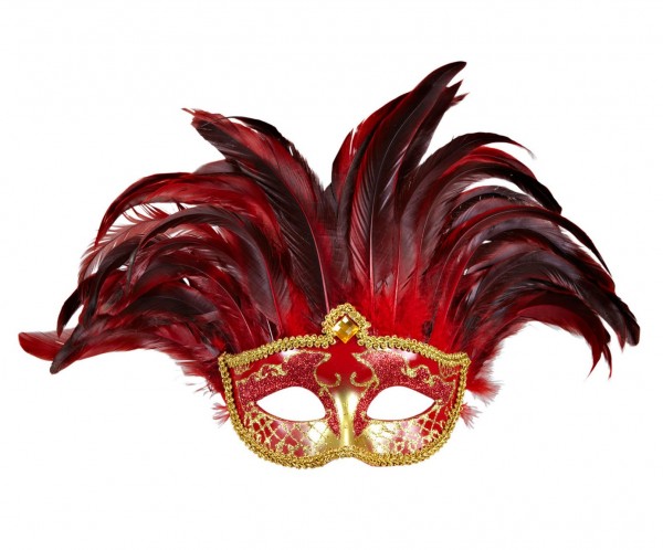 Elegant Diavola eye mask with feathers