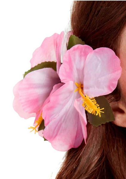 Spinka do włosów z różowym kwiatem hibiskusa