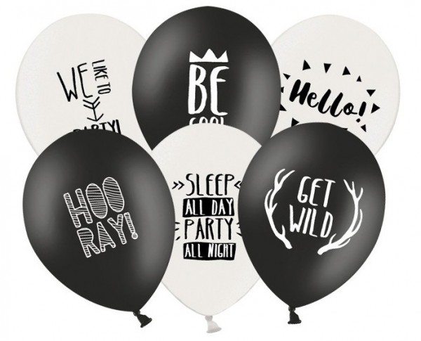 6 Party all night Luftballons 30cm
